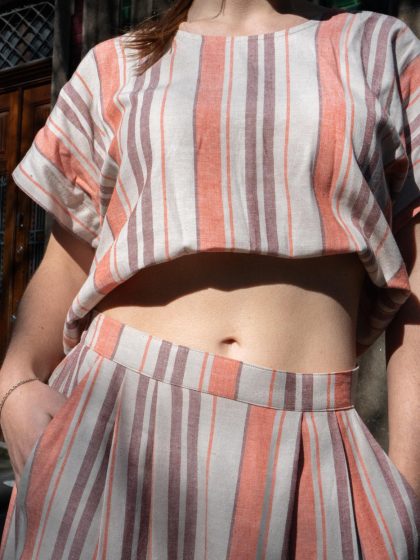 BLUSA RISCO CRU E TIJOLO